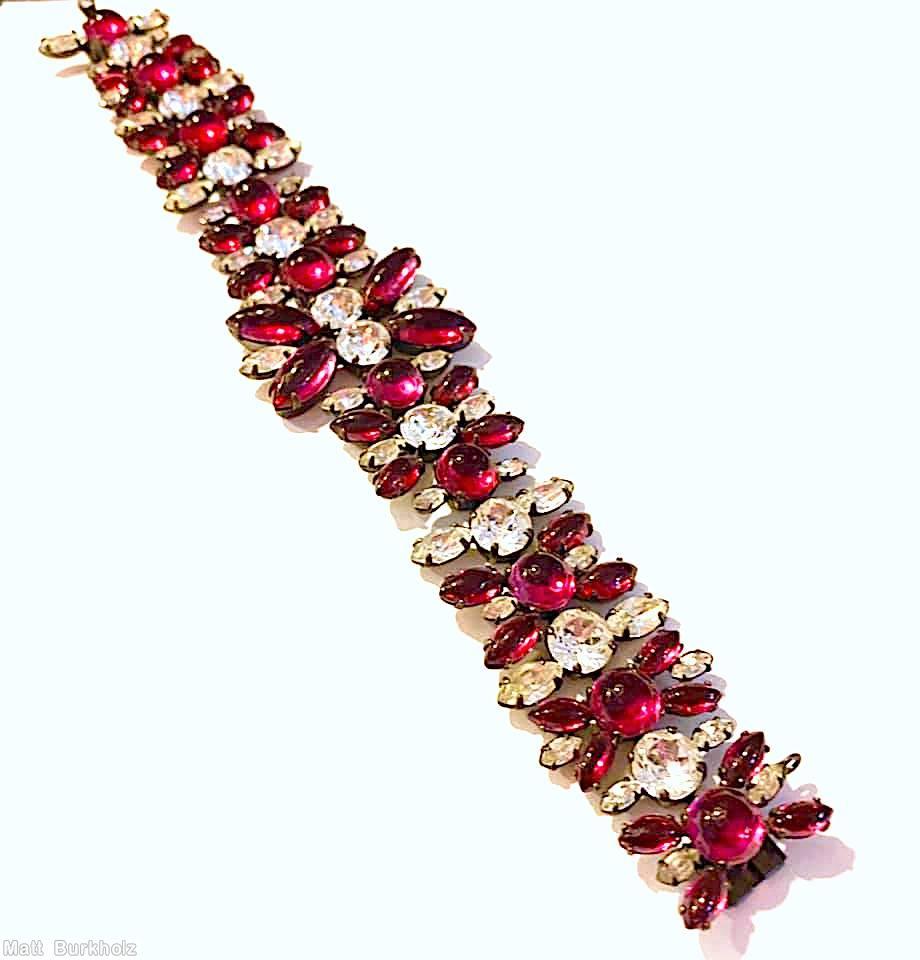 Schreiner 20 center row round cab radial oval stone navette clear ruby round cab faceted round chaton navette crystal jewelry