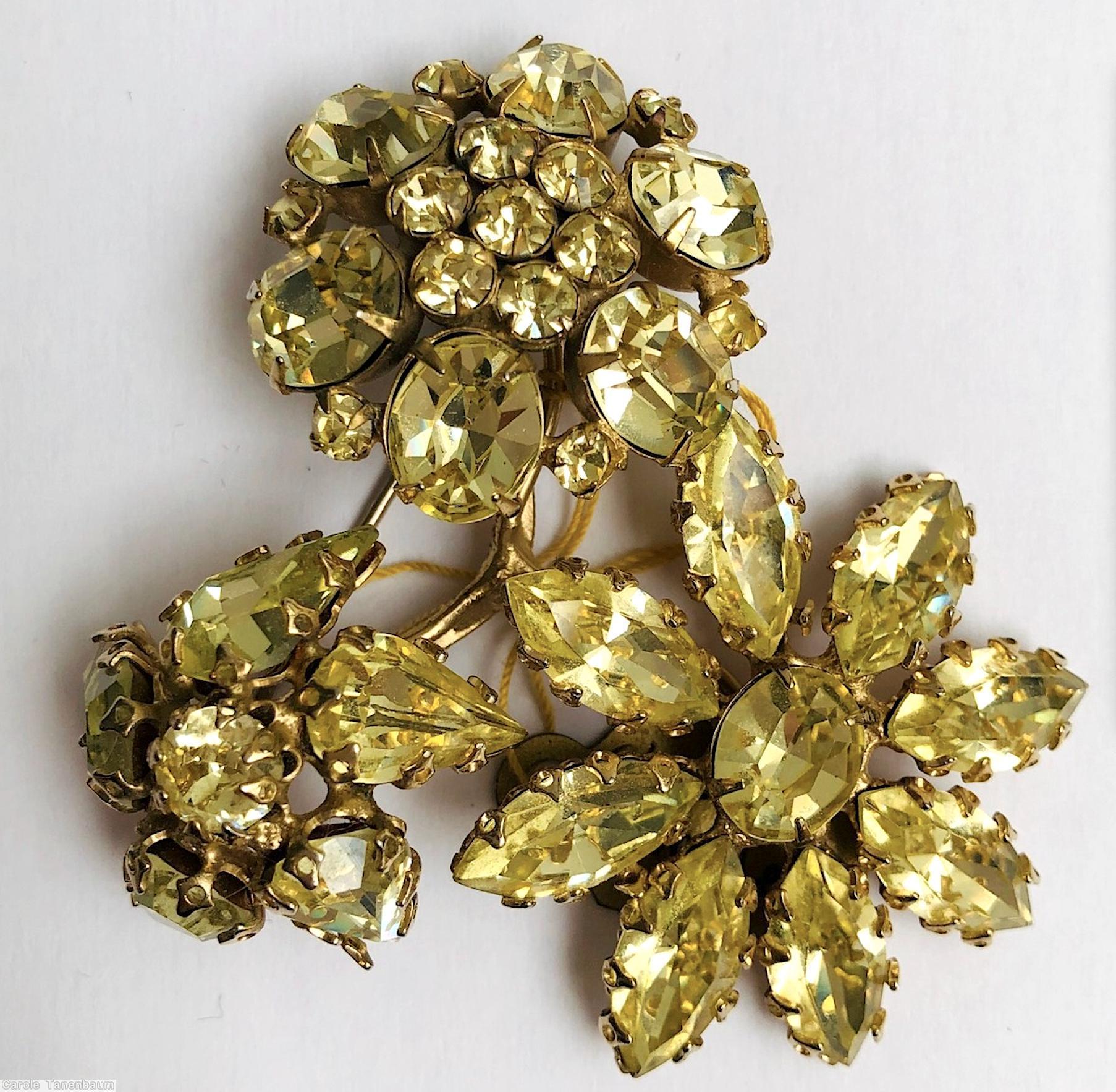 Schreiner 3 varied flower pin crystal jewelry