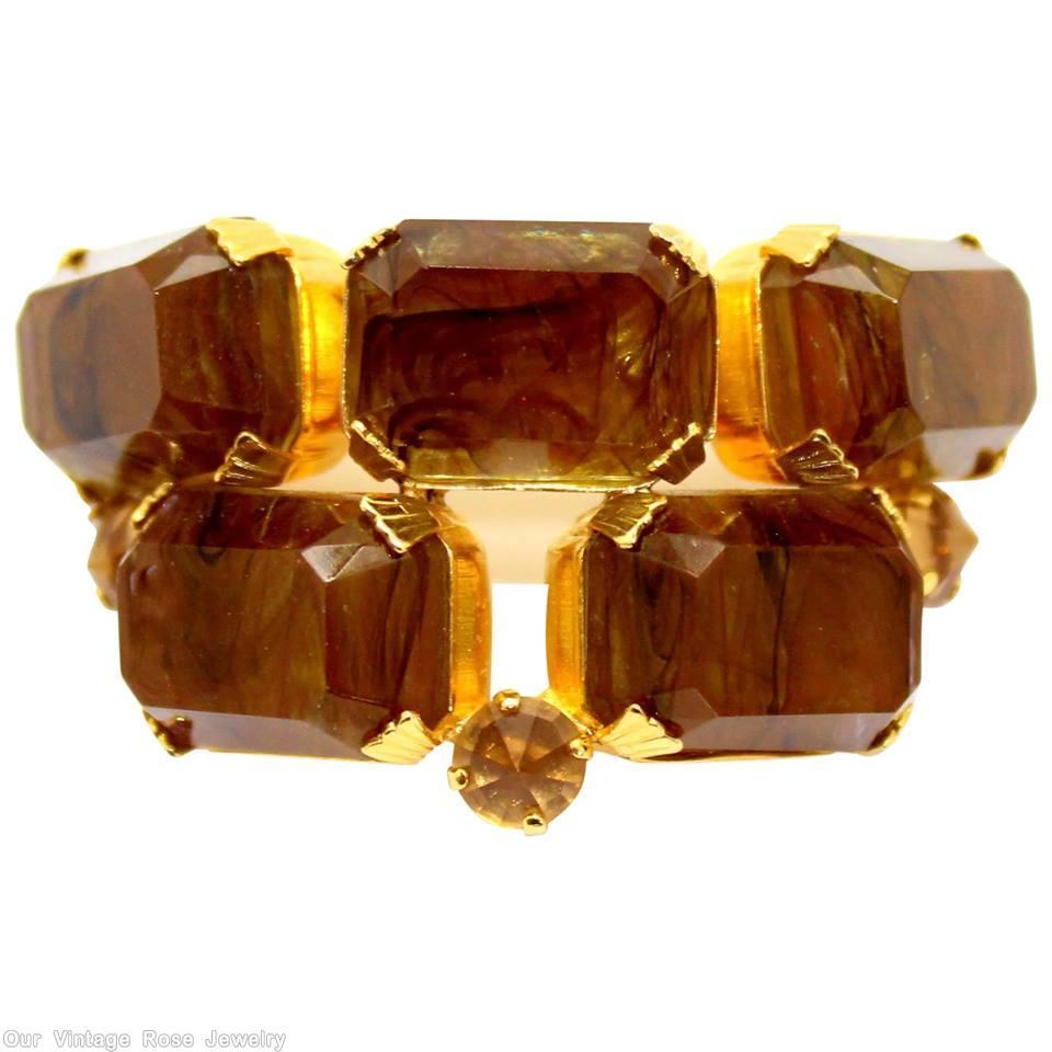 Schreiner 5 chunky baguette pin marbled amber jewelry