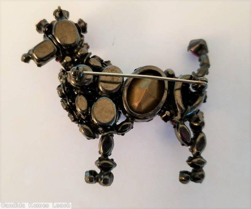 Schreiner standing poodle ruby jewelry