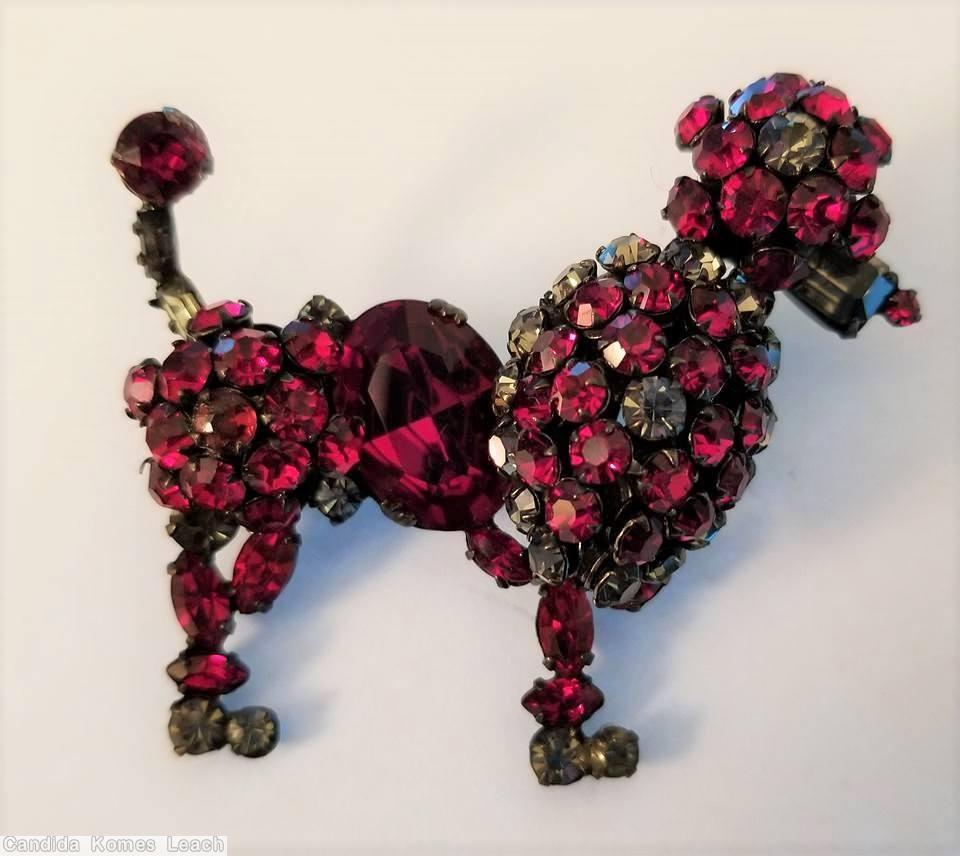 Schreiner standing poodle ruby jewelry
