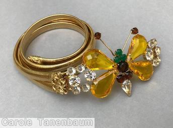 Schreiner butterfly buckle 4 large faceted teardrop teardrop tail clear yellow open back large teardrop ruby chaton emerald chaton crystal inverted crystal faceted teardrop goldtone jewelry