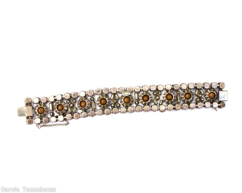 Schreiner 3 row 9 chaton center small chaton navette ice blue purple peridot green jewelry