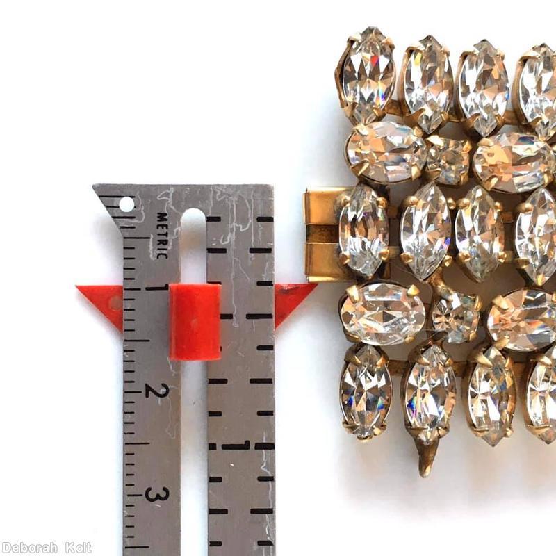 Schreiner 5 row wide bracelet 31 small navette center row small chaton small oval stone crystal jewelry