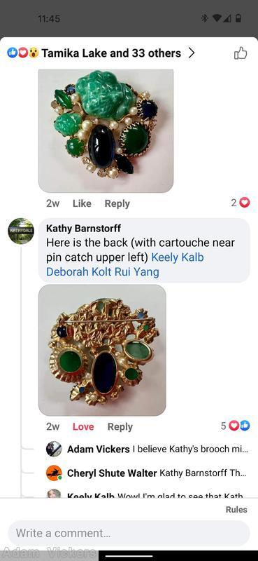 Schreiner end of day with large moon rock randome arranged mix of large oval cab large round cab navette chaton large jade moon rock navy large oval cab navy large round cab marbled jade large navette faux pearl crystal small chaton goldtone jewelry
