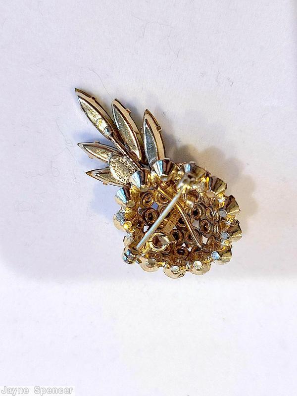 Schreiner pineapple pin crystal green jewelry