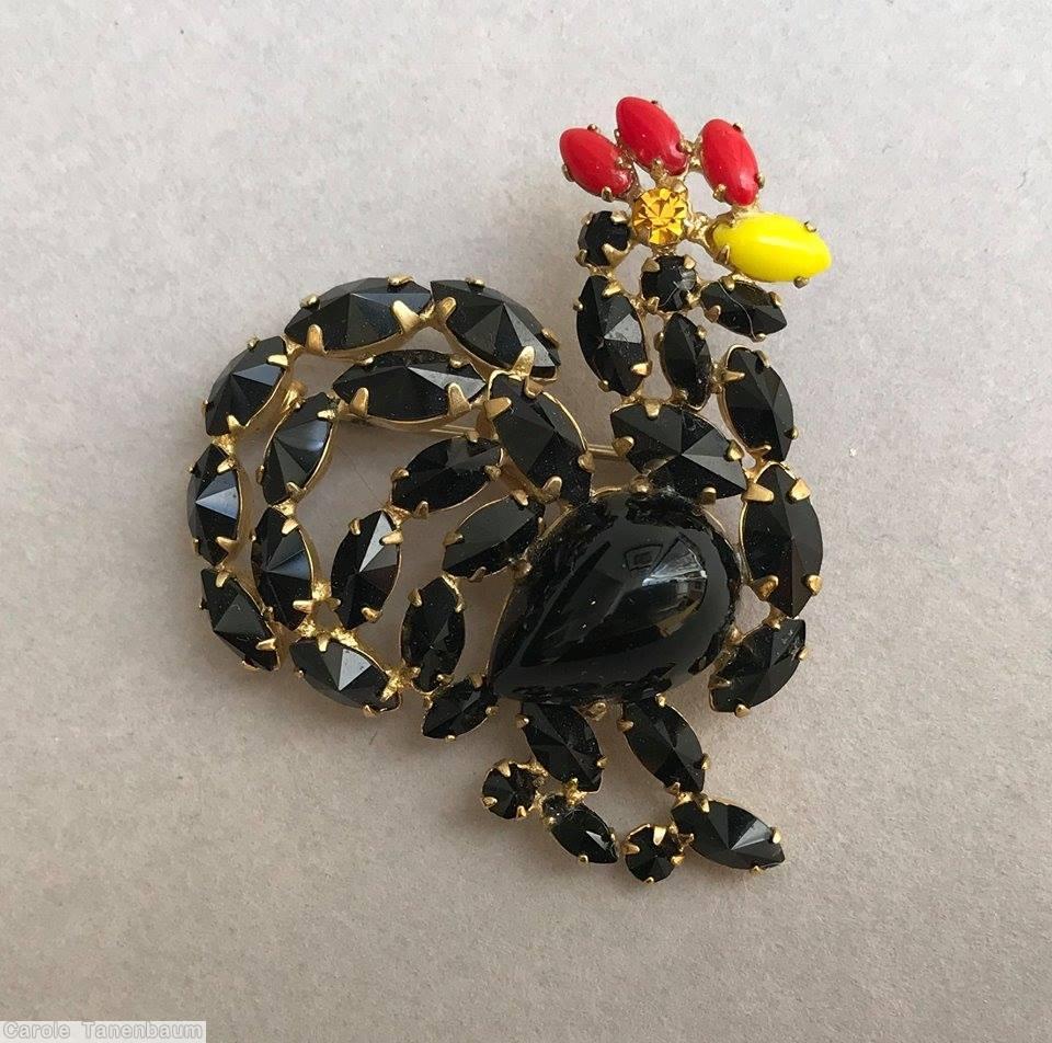 Schreiner rooster jet coral lime jewelry