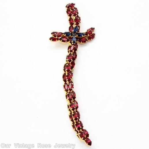 Schreiner sword pin ruby navy jewelry