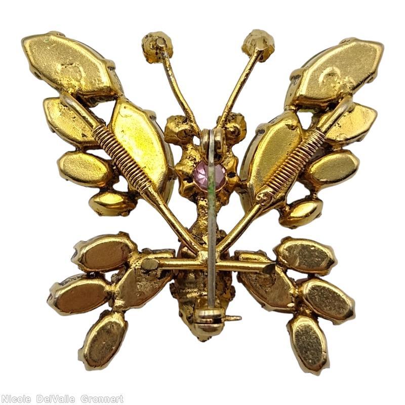 Schreiner trembling wing small butterfly peach large navette peridot navette topaz small navette small peridot inverted stone goldtone jewelry